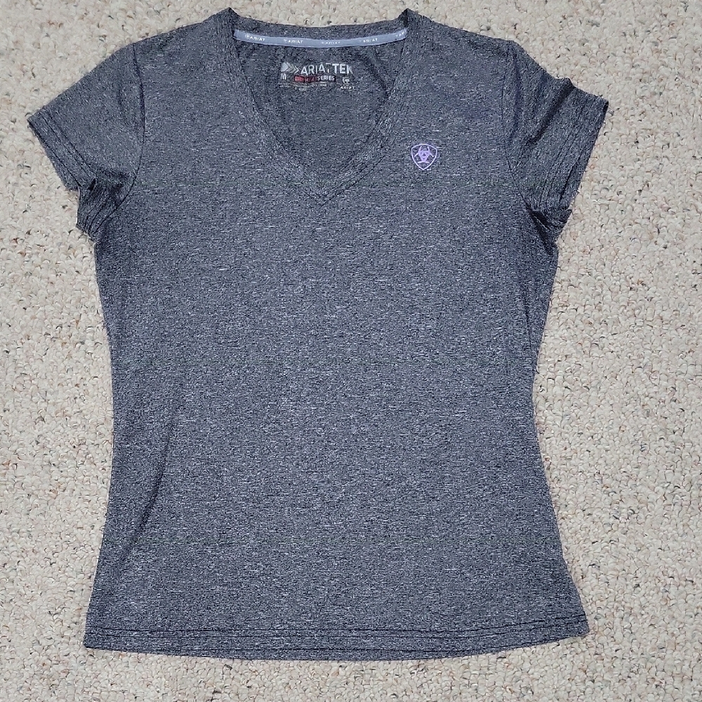 Ariat Women's Heather Gray V-Neck Tee